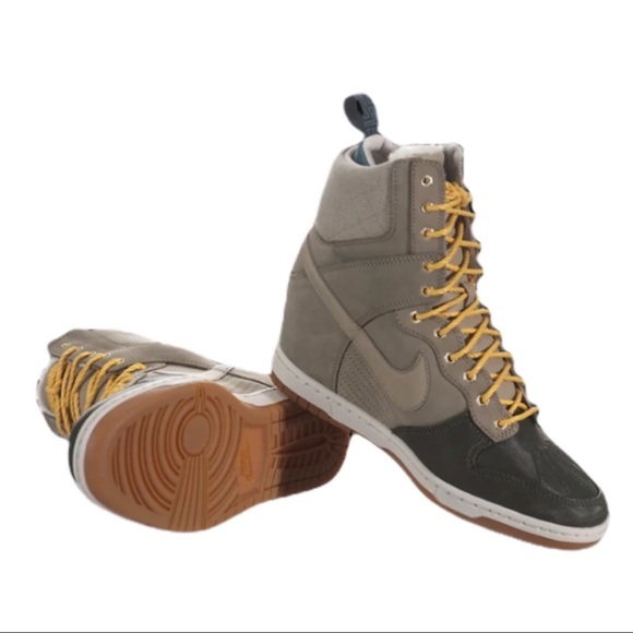 Nike Shoes - Nike Dunk Sky High Sneaker Boot In Bamboo Grey